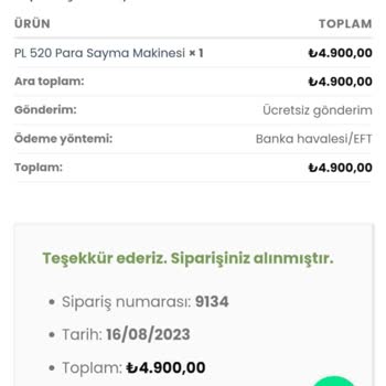 Pelse Ofis Ekipmanları Para İadesi Talebi