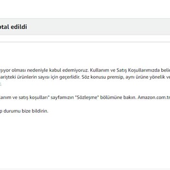 Amazon Siparişlerimi İptal Ediyor