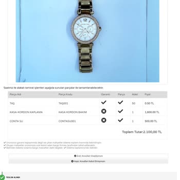 Michael Kors Garantili Olan Saatin, Garanti Kapsamına Sokulmaması