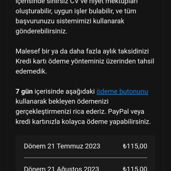 CV Maker İzinsiz Üyelik Borcu