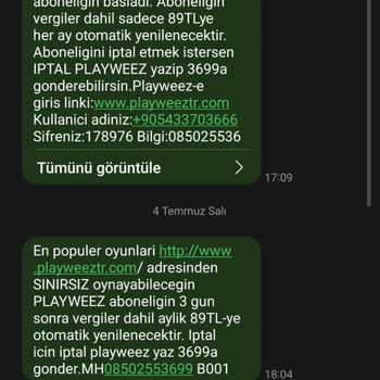 Playweez Abonelik İptali Ve Para İade Talebi