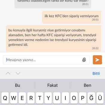 Trendyol Yemek Sipariş İptal Etmemesi