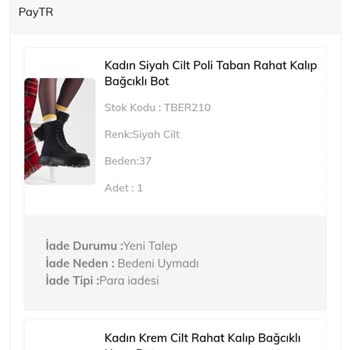 Tonny Black Hatalı Ürün/ürün İadesi