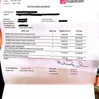 Kelebek Mobilya Balgat Ş. Ürünlerimi Gecikmeli Ve Eksik Getirmesi