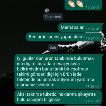 Zadora Wear Yanlış Ürün Gönderdiler