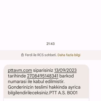 Epttavm Ürün Teslim Edilemedi