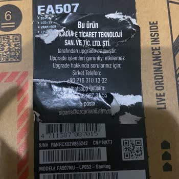 Arcadia Bilişim Satın Aldığım Laptop Daha Önce Açılmış Parçaları Değiştirilmiş