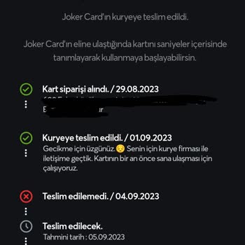 Papara Joker Kart Gelmedi