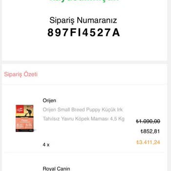 Pet Smart Sipariş İçeriği Hatalı