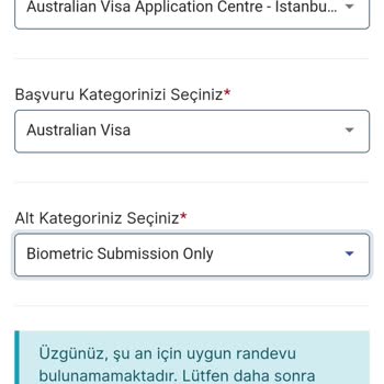 VFS Global Avustralya Vize Randevusu Alamıyorum