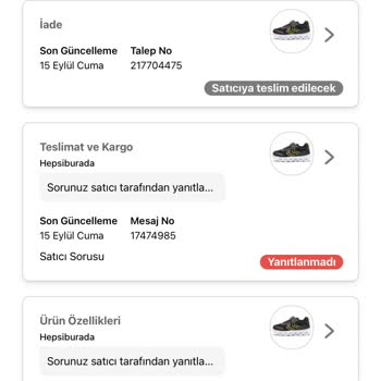 Hepsiburada Kusurlu Ürün Değişim Talebi