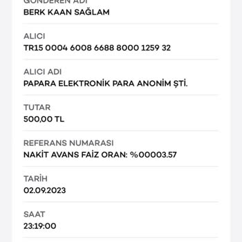 Papara 500 TL Yatırdım Fakat Referans Kodu Girmedim 24 Saate Gelmedi