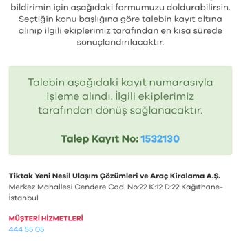 TikTak Kirala Müşteri Temsilcisine Ulaşamıyorum