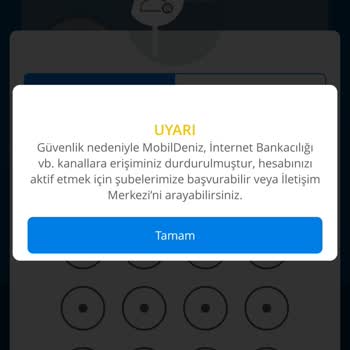 Denizbank Mobil Bankacılık Giriş Hatası
