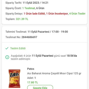 Trendyol Market Alışverişi Migros SKT Problemi