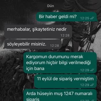 Ciqulata Siparişin Durumu Hakkında Sorumsuzluk