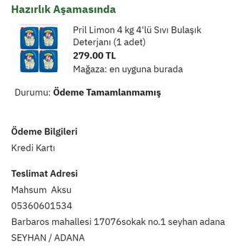 PttAVM Siparişin Askıda Kalması
