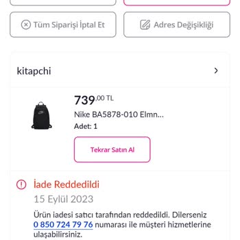 Pazarama Kitapchi Firmasi İade Sorunu