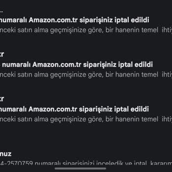 Amazon Sipariş İptali Edilmesi
