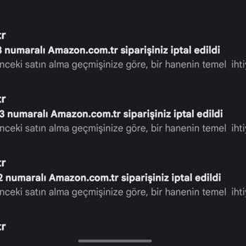 Amazon Sipariş İptali Edilmesi