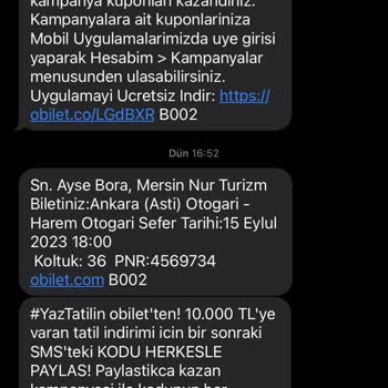 Mersin Nur Turizm: Harem'e Gitmeyen Otobüs Ve Mağduriyetim