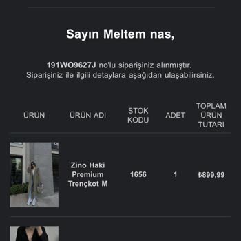 Oyku Wear Ürünüm Yanlış Geldi