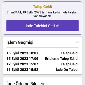 N11 İademin Geri Ödemesi