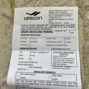 Lescon Marka Ayakkabı Ayağımı Yara Yaptı