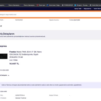 Teknosa Franke Maris Fma 804 Elite Express Satıcısı Ocak Satış İptali