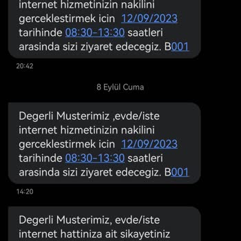 Türk Telekom 3 Defa Randevu Verilmesine Rağmen Kurulum Gerçekleşmedi.