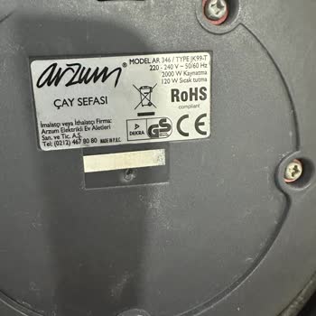 Arzum Marka Çaycı Açma Kapama Düğmesi