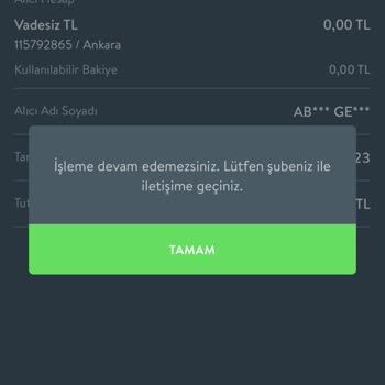 TEB Hesabıma Koyulan Sebepsiz Bloke