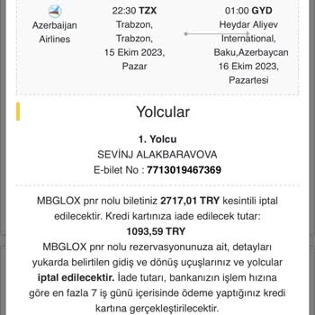 Ucuzabilet İade Nedeni İle Yüksek Oranda Kesinti