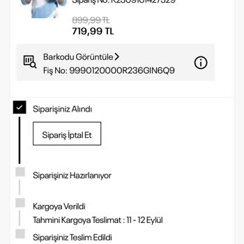 Reebok Siparişimi Kargoya Vermiyor