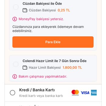 MoneyPay Hazırlimit Kullanıma İzin Verilmiyor