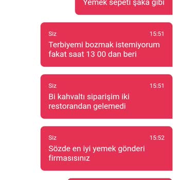 Yemek Sepeti 2saat Bekletti