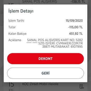 CV Maker Sitesinin İzinsiz Aboneliği Hesabımdan İzinsiz Para Çekmesi