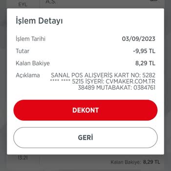 CV Maker Sitesinin İzinsiz Aboneliği Hesabımdan İzinsiz Para Çekmesi