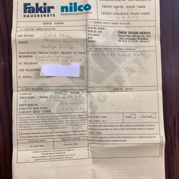 Fakir Süpürge Teknik Servisin Sorumsuzluğu Ve Ürünün Yapılmaması