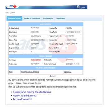 Aras Kargo Kargomu Kayıp Etti