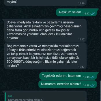 WhatsApp'tan Rahatsız Edilme