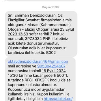 Obilet Açığa Alınan Bilet