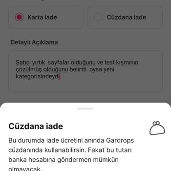 Gardrops İade Sorunu Hk
