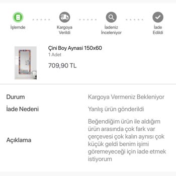 Sendeo Koçtaş'tan Aldığım Boy Aynası İade Süreci Sorunu