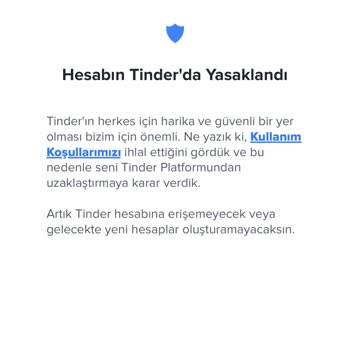 Tinder Hesabım Yasaklandı Ve Yasağın Kaldırılmasını İstiyorum