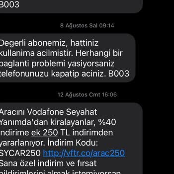 Vodafone Yanımda Oto Ödeme Talimatı Bozuk