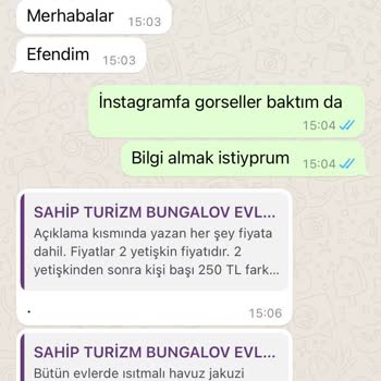 TÜRSAB TURİZM BUNGALOV REZERVASYONU HAKKINDA ŞİKAYET