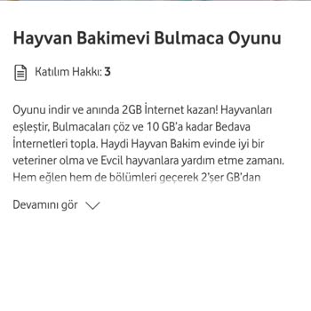 Vodafone 2GB İnternetlerim Gelmedi