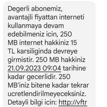 Vodafone İstemediğim Paket Yükleme