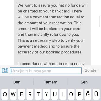 Booking.com Kartımdan Haksız Para Çekti